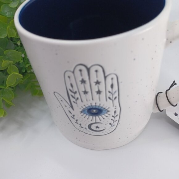 Stay Wild Moon Child Coffee Tea Mug | Ivory with Blue Details | Ceramic - Picture 2 of 10